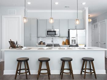 Gourmet Kitchen With Island at The Apartments at St. Marys, Raleigh, North Carolina